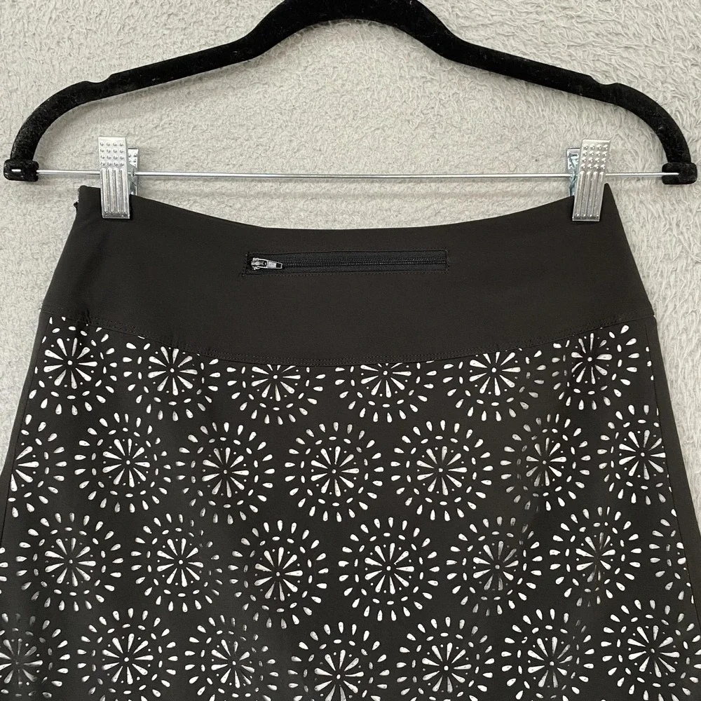 Krimson Klover Skort‎ Womens XS Black Laser Cut Athletic Lined Shorts Pockets